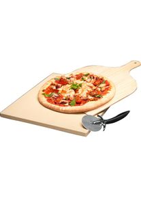 AEG Pizzastein &raquo;A9OZPS1&laquo; Schamottstein Set, Pizza Set bestehend aus Pizza Stein, Holzbrett, Schneidewerkzeug, 3 Stk. tlg.
