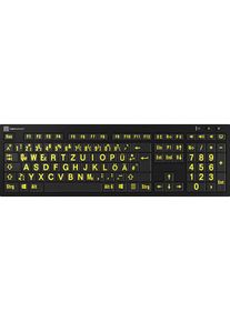 LogicKeyboard Slimline-Tastatur &raquo;XL-Print Yellow on Black DE (PC/Nero)&laquo; (USB-Hub Ziffernblock)