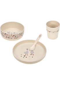 L&auml;ssig L&Auml;SSIG Kindergeschirr-Set &raquo;Tiny Farmer, Sheep/Goose nature&laquo; mit Teller, Schale, Becher und L&ouml;ffel