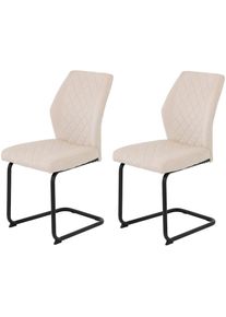 Hela Freischwinger &raquo;Freischwinger DALLAS 140kg belastbar, mit Rautensteppung&laquo; (Set) 2 Stk.Esszimmerstuhl, R&uuml;cken und Sitz ergonomisch gepolstert