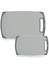 zeller Present Schneidebrett &raquo;Schneidebrett-Set 2-tlg., Kunststoff, grau/anthrazit&laquo; gummierten R&auml;ndern