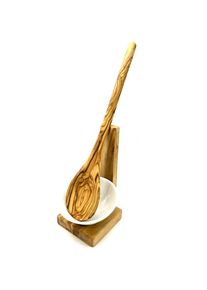 Olivenholz-erleben Kochl&ouml;ffelhalter &raquo;inkl. Kochl&ouml;ffel und Porzellanschale, aus Olivenholz&laquo; Mediterraner Look, inklusive Porzellanschale, plastikfrei