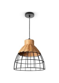 Paco Home Pendelleuchte &raquo;PUCU&laquo; E27 Korb Lampe LED H&auml;ngeleuchte Rattan Esszimmerlampe Boho E27 Vintage