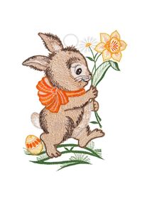 W. Reuter & Sohn - Plauener Spitze Fensterbild &raquo;Fensterbild "Hase" farbig&laquo;