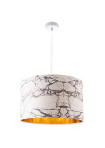 Paco Home Pendelleuchte &raquo;Kraft 525&laquo; E27 Deckenlampe Wohnzimmer H&auml;ngelampe Esszimmer Marmor Wei&szlig; E27