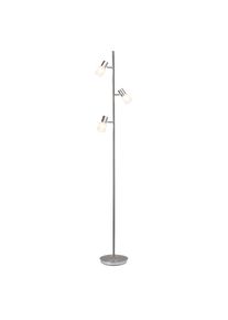 Brilliant LED Stehlampe &raquo;LEA&laquo; E14 157cm H&ouml;he, 3 x E14 max. 4W, eisen/chrom, schwenkbar, Metall/Glas