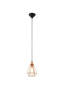Eglo Pendelleuchte &raquo;TARBES H&auml;ngeleuchte, Pendellampe, Vintage, Retro, Stahl, Kupfer, E27&laquo; E27 Wohnzimmerlampe, Esstischlampe, Drahtgeflecht, 1 flammig