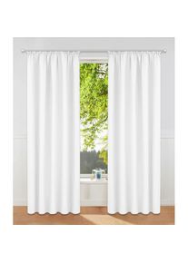 my home Vorhang &raquo;Raja, Gardinen mit Kr&auml;uselband, Vorh&auml;nge Wohnzimmer&laquo; Kr&auml;uselband 2 Stk. tlg. 2er-Set, Bestseller, einfarbig, modern, pflegeleicht, 