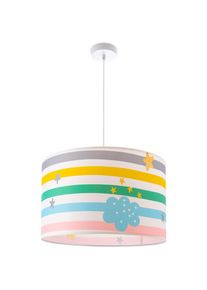Paco Home Pendelleuchte &raquo;Tweet 462&laquo; E27 Lampe Kinderzimmer Babyzimmer Deckenlampe Streifen Regenbogen E27