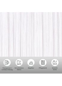 my home Fadenvorhang &raquo;Fao-Uni&laquo; Stangendurchzug 1 Stk. tlg. Kr&auml;uselband, multifunktional, transparent, Polyester, pflegeleicht