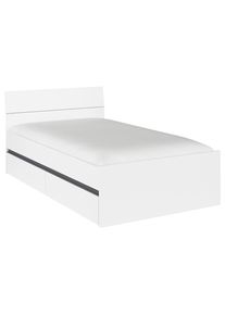 Xora Bett , Wei&szlig;, Grau , Holzwerkstoff , 120x200 cm , Blauer Engel, Goldenes M, Made in Germany , Lattenrosth&ouml;he individuell einstellbar, in verschiedenen Gr&ouml;&szlig;en erh&auml;ltlich , Schlafzimmer, Komplette Schlafzimmer und Serien, Schlafzimmerserien