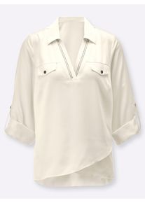 Damen Satinbluse mit Glitzersteinchen in champagner ,Gr&ouml;&szlig;e 46, WITT, 100% Polyester