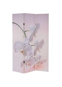 Foto-Paravent T233, Paravent Trennwand MVG-zertifiziert 180x120cm ~ Orchidee