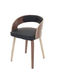 Einzelst&uuml;ck | Besucherstuhl Pula, Stuhl, Holz Bugholz Retro-Design ~ Polster schwarz