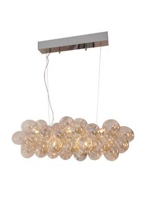 By Ryd&eacute;ns H&auml;ngeleuchte , Chromfarben, Bernsteinfarben , Metall, Glas , 36x143x80 cm , Lampen & Leuchten, Leuchtenserien