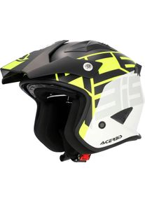 Acerbis Aria Graphic, kask z otwartą twarzą , kolor: Matowy Biały/Czarny/Neonowyowy-Ż&oacute;łty , rozmiar: XS