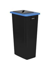 Wertstoffsammler, 1-fach-Sammler, 80 l, Rahmen blau, Deckel mit Schlitz eurokraft pro