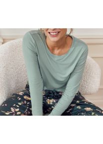 Tchibo - Piżama ze spodniami z tkaniny - dla pań - rozmiar L 44/46 - kolor: zielony/w kwiatki