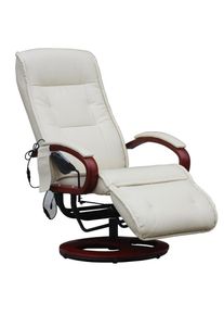 Relaxliege ARLES II Relaxsessel MIT Massage, Massagesessel ~ Leder, creme