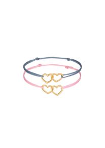 Elli Armketten Set &raquo;Armband Kinder Herzen Nylon B&auml;ndchen 2er Set 925 Silber&laquo;