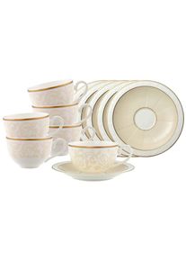 Villeroy & Boch Villeroy & Boch Tasse &raquo;Kaffee-/Teetassen mit Untertassen Ivoire 120 ml 6er Set wei&szlig;-gold&laquo;