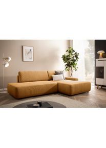 Home Affaire Ecksofa &raquo;TORGE, Schlafsofa Cord, Samtvelours u. Strukur fein, Couch in L-Form&laquo; Schlaffunktion und Bettkasten, Liegefl&auml;che: 210x125 cm, 