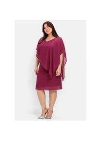 sheego, Damen, Cocktailkleid &raquo;Cocktailkleid&laquo;, himbeere, 50 - Normalgr&ouml;&szlig;en, Cape-Style