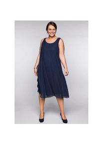 sheego, Damen, Chiffonkleid &raquo;Kleid&laquo;, marine, Normalgr&ouml;&szlig;en, 40 -Normalgr&ouml;&szlig;en, marine,
