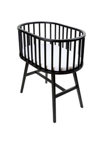 Jimmylee Beistellbett Ludwig , Schwarz , Holz, Holzwerkstoff , Buche, Kautschukholz , vollmassiv, Sperrholz , 52x88x83 cm , Babym&ouml;bel & Kinderm&ouml;bel, Babyzimmer, Babybetten, Beistellbetten