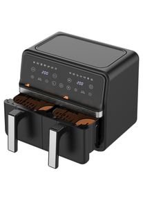 Atrigo HEI&szlig;LUFTFRITTEUSE , Schwarz , Metall, Kunststoff , 8 l , 34.2x31x37 cm , RoHS, Lfgb, CE , Sichtfenster, w&auml;rmeisolierte Au&szlig;enfl&auml;che, antihaftbeschichteter Innenbeh&auml;lter, Temperaturanzeige, Timer, Kontrollleuchte, &Uuml;berhitzungsschutz, Touchscreen , K&uuml;chenger&auml;te, Fritteusen