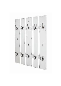 Wandgarderobe , Wei&szlig; , Metall, Holzwerkstoff , 65x100x9 cm , Garderobe, Garderobenpaneele, Wandgarderobe