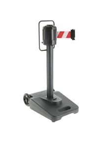 VISO Barrera de cinta, m&oacute;vil, 1 cinta de 15 m, rojo/blanco