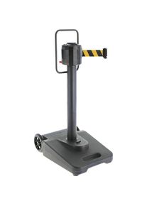 VISO Barrera de cinta, m&oacute;vil, 2 cintas de 20 m, amarillo y negro