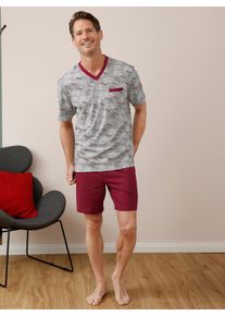 Heren Shortama's in grijs + donkerrood ,maat 44/46, Witt, 100% Katoen