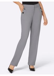 Damen Hose mit Rautenmuster in steingrau ,Gr&ouml;&szlig;e 36, WITT, 65% Polyester, 31% Viskose, 2% Elasthan, 2% Wolle