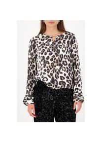 monari Satinbluse &raquo;Bluse Satin Leodruck&laquo; Regular fit mit Rundhalsausschnitt mit Schmuckdetail