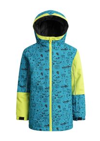 WeeDo, Piger, Vinterjakke 'Cosmo Universe', Gul / Petroleum / Sort, St&oslash;rrelse 128