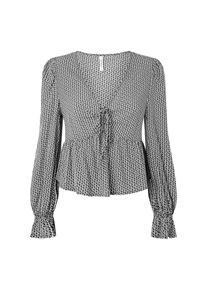 Pepe Jeans Kvinnor Blus 'Aretha' svart / vit Storlek L
