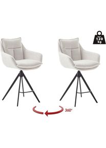 MCA furniture, Bistrostuhl &raquo;Parker Tresenstuhl mit Armlehnen Tresenhocker&laquo; (Set) 2 Stk.Barhocker, Barmoebel, Barstuhl, 360&deg; drehbar, mit Lehne, 