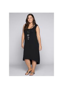 sheego, Damen, Sommerkleid &raquo;Strandkleid&laquo;, schwarz, 54 - Normalgr&ouml;&szlig;en, weiter geschnittener Rundhals-Ausschnitt