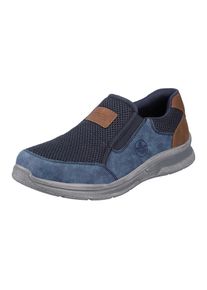 Rieker, Herren, Slipper Schlupfschuh, Freizeitschuh mit seitlichen Stretcheins&auml;tzen, G-Weite, jeansblau-navy, 41, jeansblau-navy, Slip-On Sneaker in 