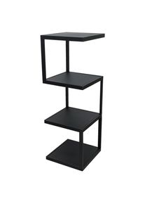 CARRYHOME Regal , Schwarz , Metall , 4 F&auml;cher , 25x72x25 cm , Wohnzimmer, Regale, B&uuml;cherregale
