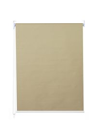 Rollo HWC-D52, Fensterrollo Seitenzugrollo Jalousie, 80x230cm Sonnenschutz Verdunkelung blickdicht ~ beige