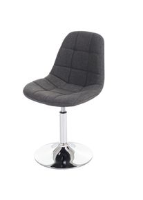 Esszimmerstuhl HWC-A60, Stuhl Drehstuhl, Retro 50er Jahre Design ~ Stoff/Textil hellgrau, Chromfu&szlig;