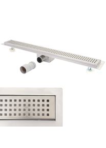 Duschrinne HWC-D94b, Bodenablauf Abflussrinne Duschablauf, Edelstahl Siphon 50-120cm ~ 90cm