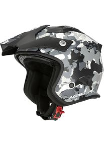 Acerbis Aria Camo, open face helmet , color: Matt Black/White/Grey , size: XS