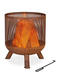 Relaxdays, Feuerschale, Feuerkorb (44 cm)