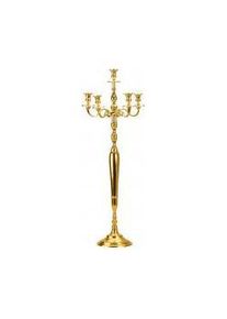 IKO, Kerzenst&auml;nder, 5-armiger Leuchter vergoldet h=98cm