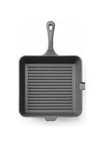 Hendi Gusseisen-Grillpfanne Schwarz, Pfanne + Kochtopf, Schwarz