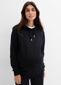 bonprix Női 2 az 1-ben kismama- &eacute;s szoptat&oacute;s szabadidőfelső tiszta bio-pamutb&oacute;l, fekete, 56/58